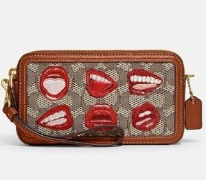 Coach X Tom Wesselmann Kira Crossbody In Signature Textile Jacquard Lips Motif